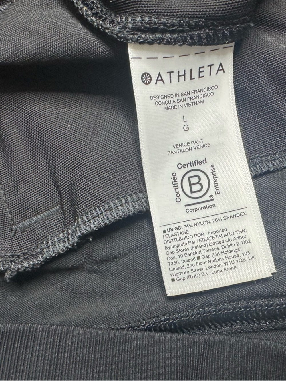 Athleta Venice Flare Pant Large black high rise Athleisure travel pockets casual - Picture 10 of 15